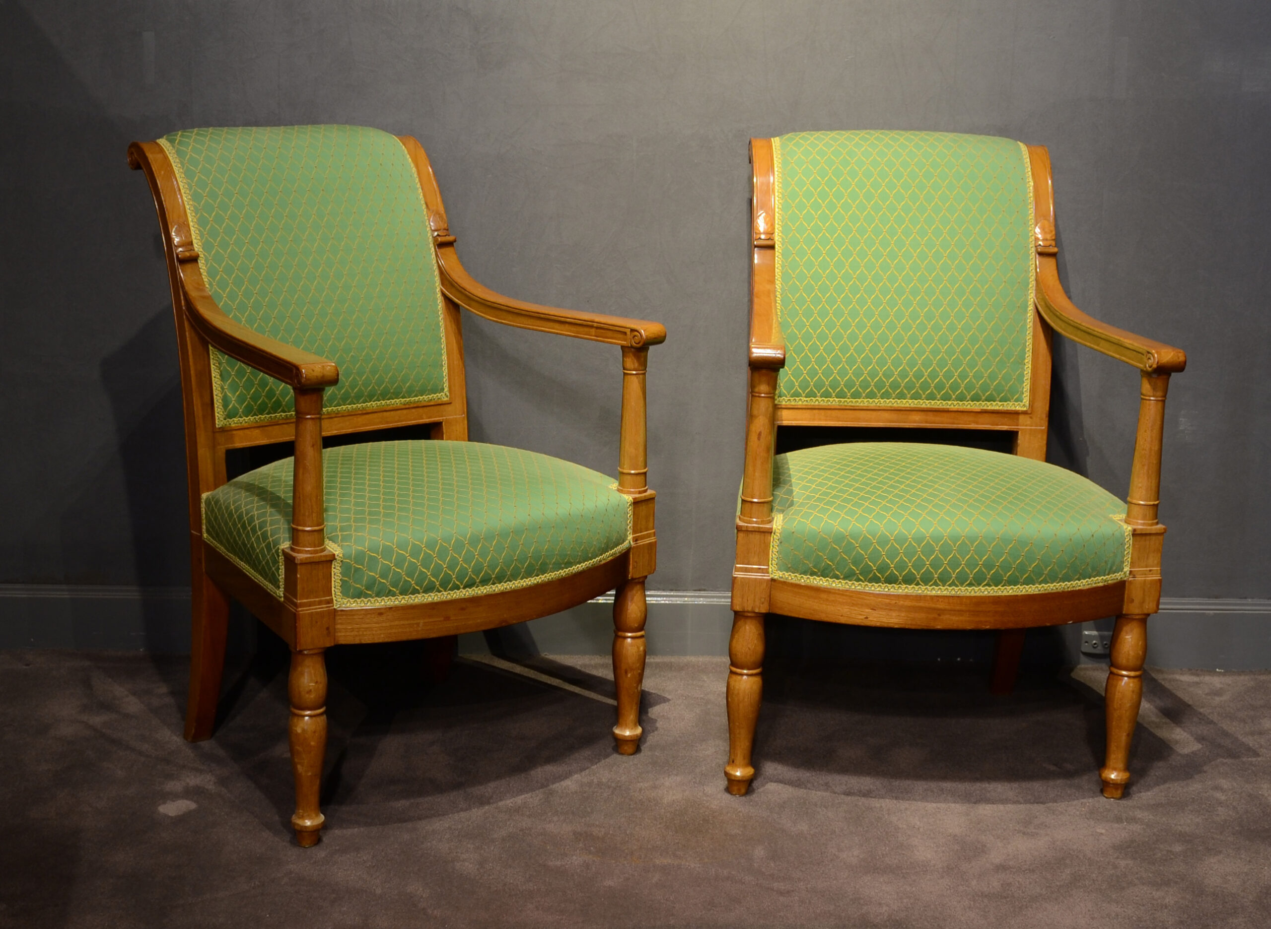 Fauteuils Jacob Fontainebleau 2 Paire de fauteuils d’époque Empire, par Jacob Desmalter
