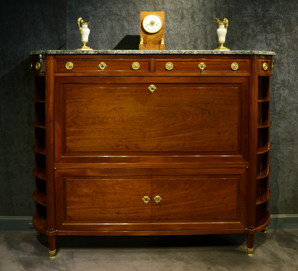 An unusual Louis XVI mahogany secretaire